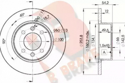 R BRAKE 78rbd25166 -  Тормозной диск